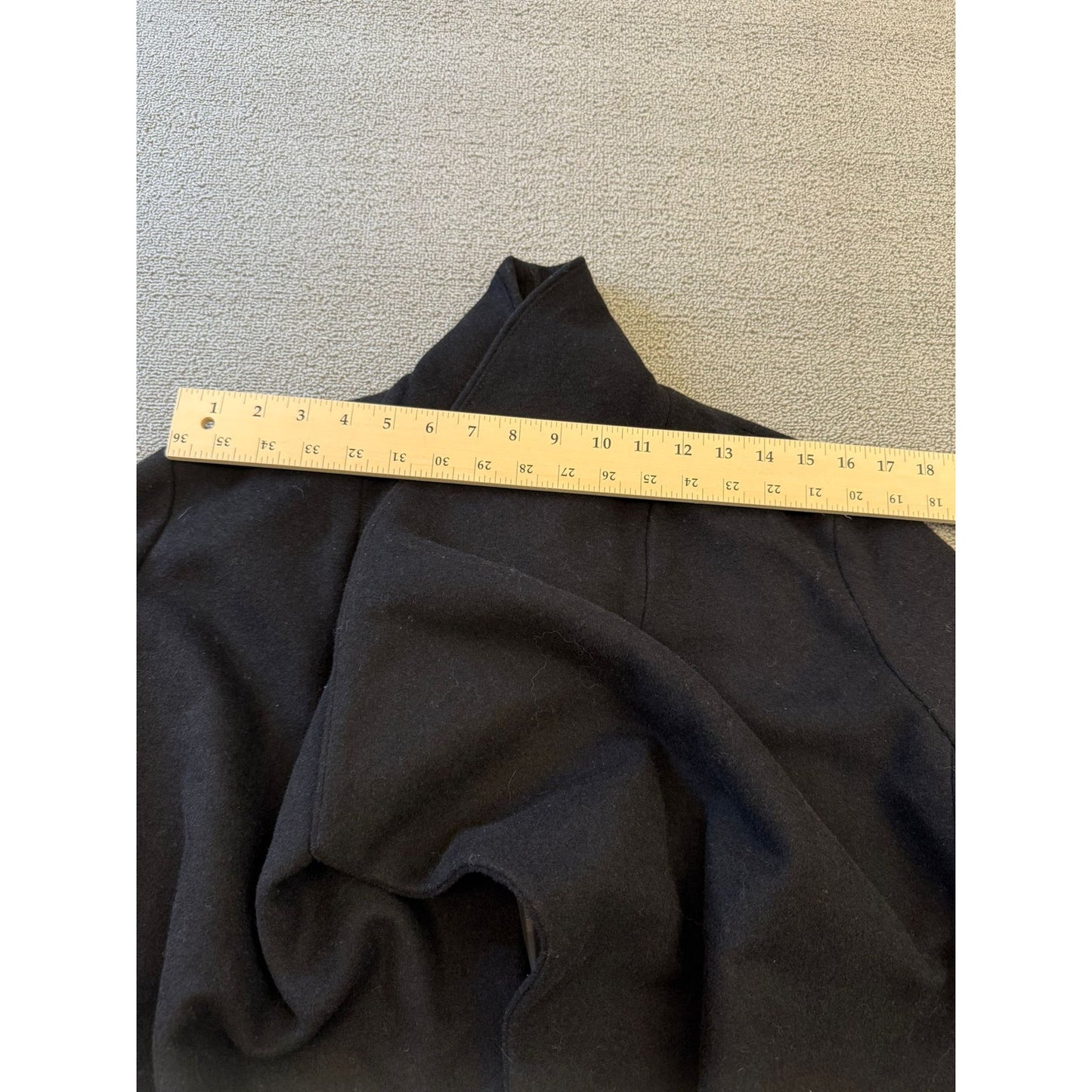 Lauren Ralph Lauren Women's 12 Black Wool Blend Wrap Draped Coat