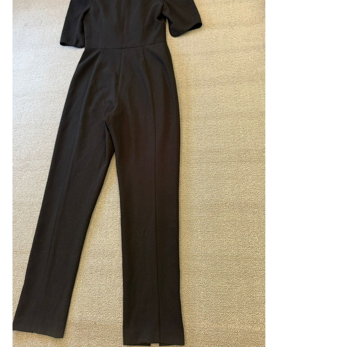 Black Halo Women's Size 4 Black Puff Sleeve Tailored Jumpsuit Dressy Formal