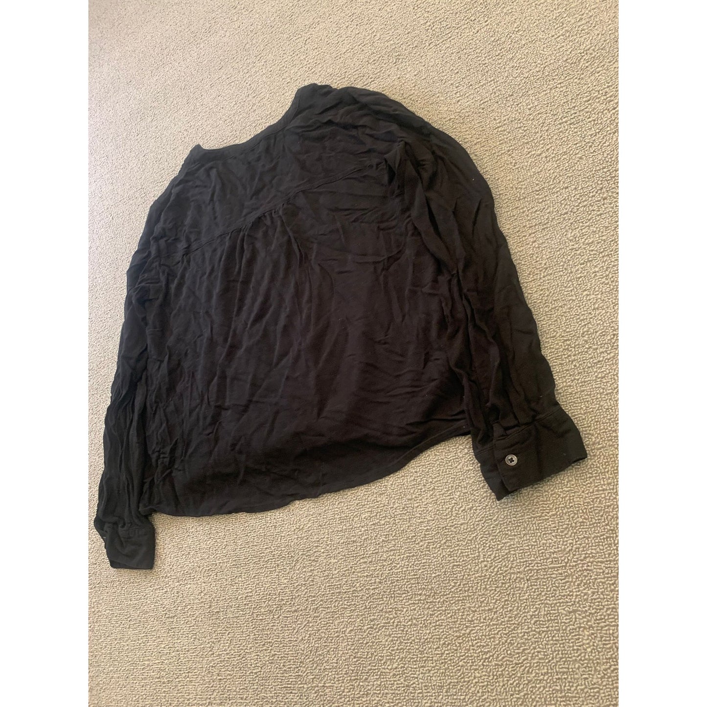 SPLENDID Women Large Black V Neck Long Sleeve Top