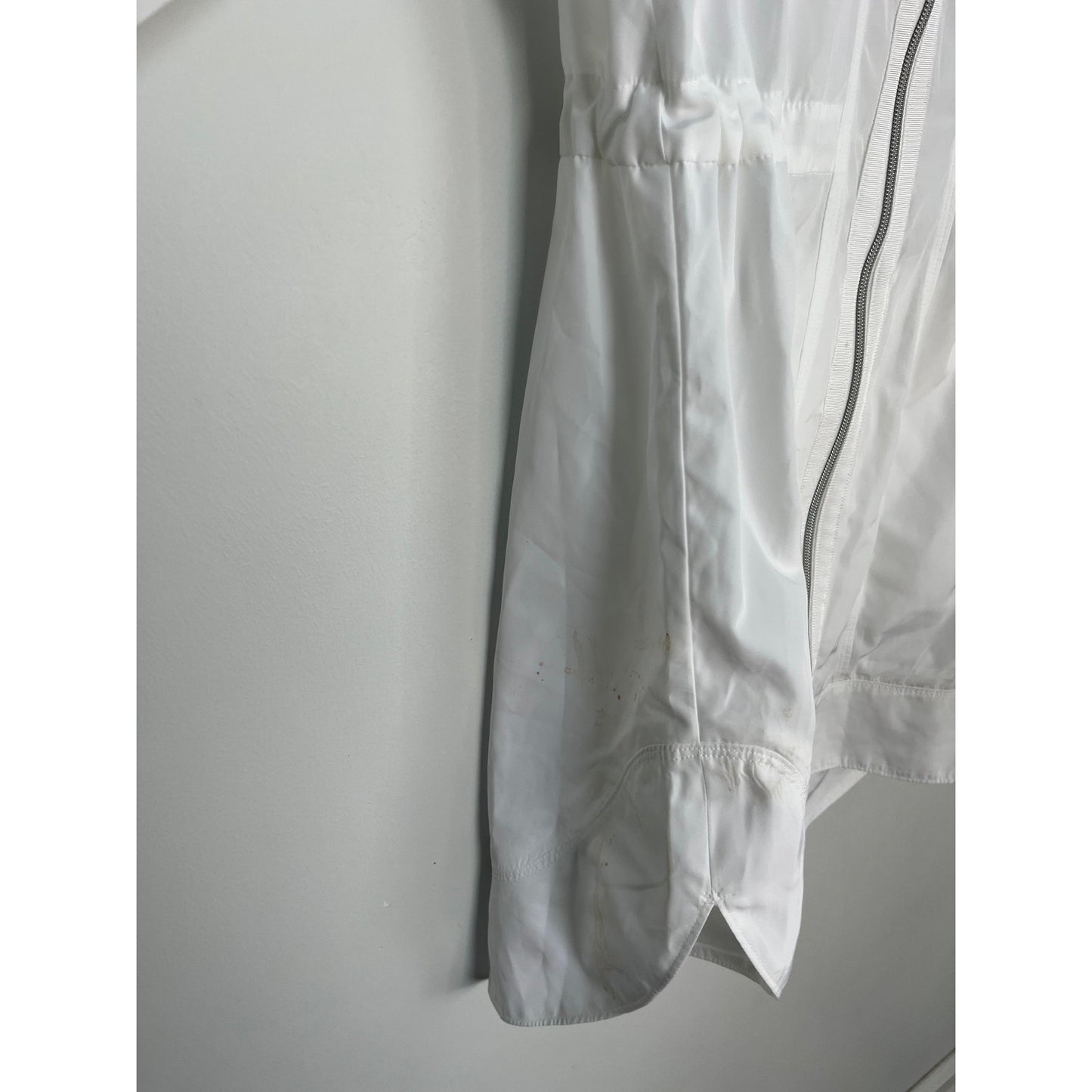 Athleta Lightweight Hooded Zip Jacket Women XS White Activewear Spring Coat