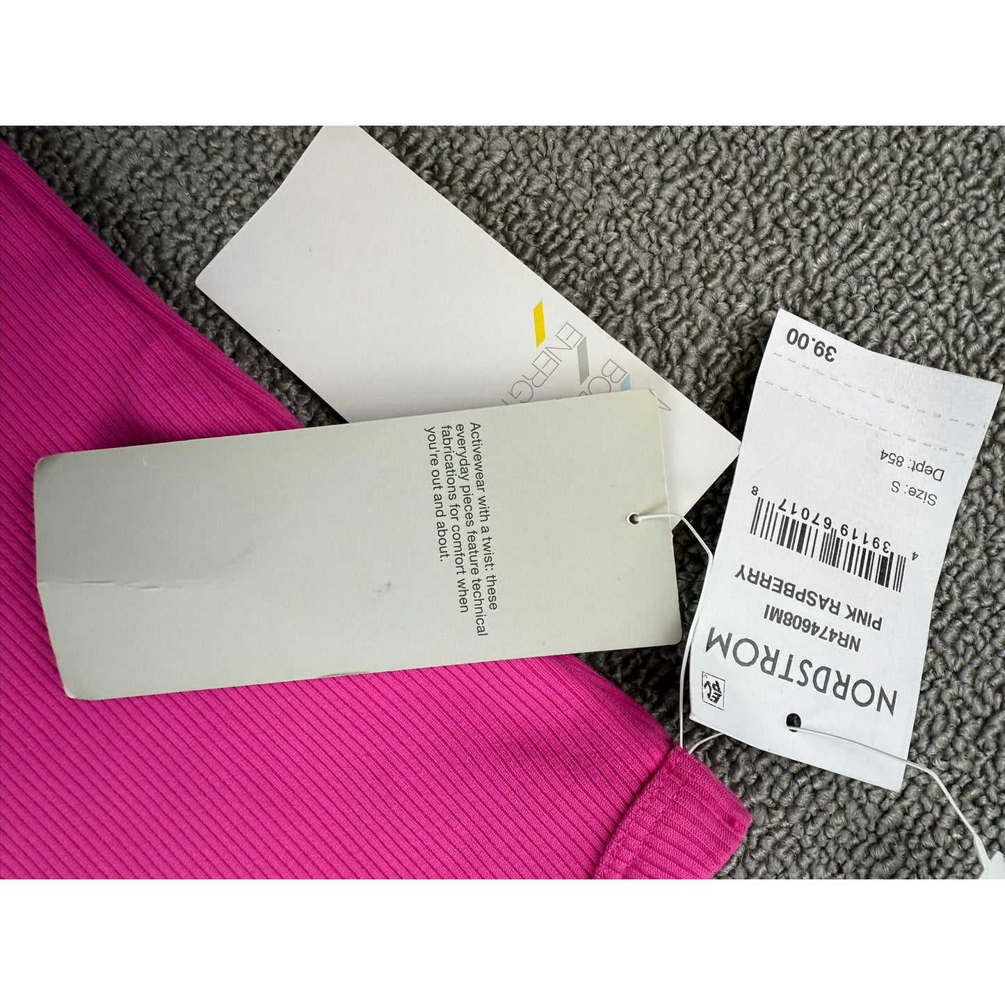 NWT Zella Women's Small Hot Pink Ribbed Crop Top Tank Sleeveless Athleisure