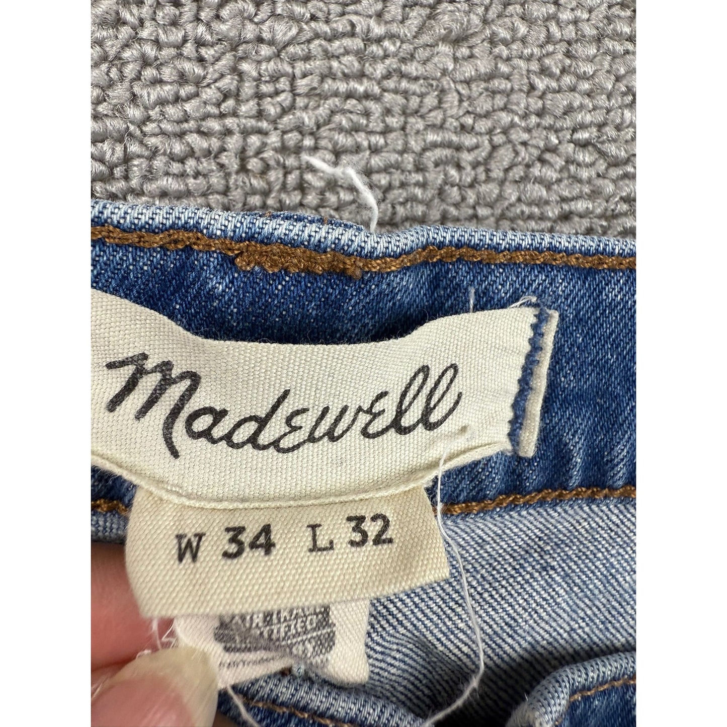 Madewell Mens W34 L32 Blue Denim Straight Leg Jeans