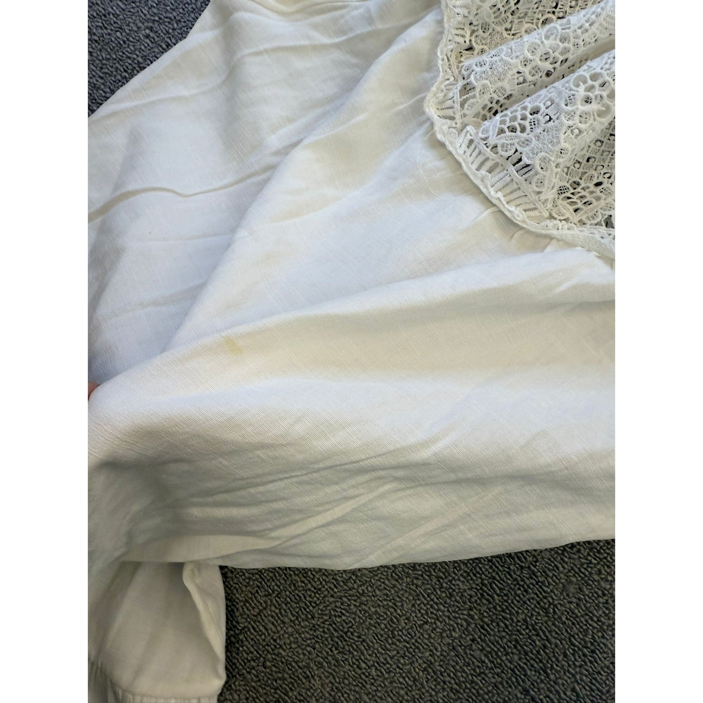 Hippie Love Women's One Size White Lace Ruffle Off-Shoulder Bohemian-Style
