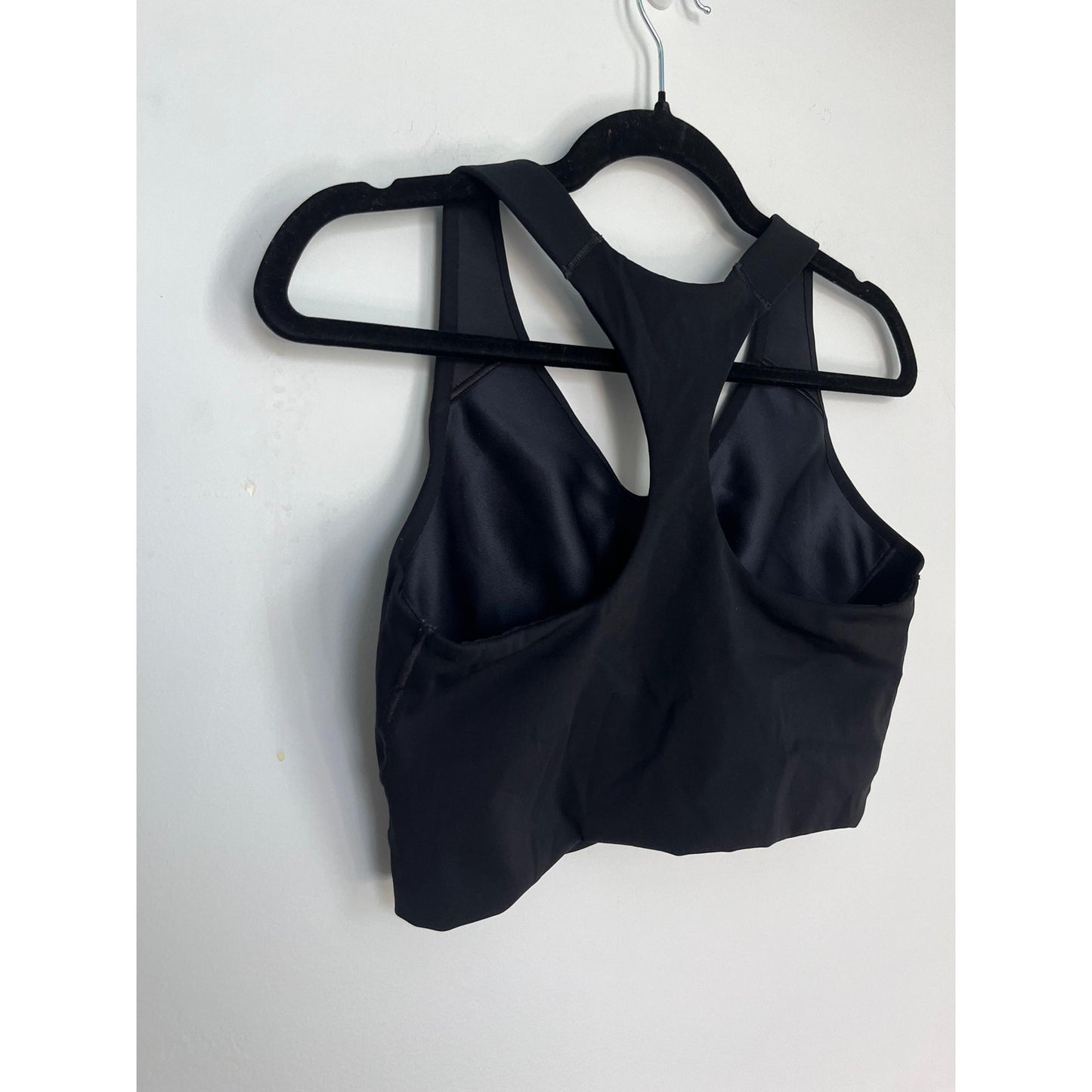 Spanx Core Sports Bra Women Large Black V Neck Racerback Activewear Top