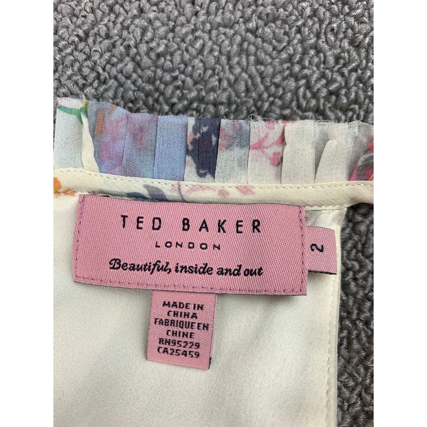 TED BAKER Cream Attavia Summer Bloom Print Maxi Size Small