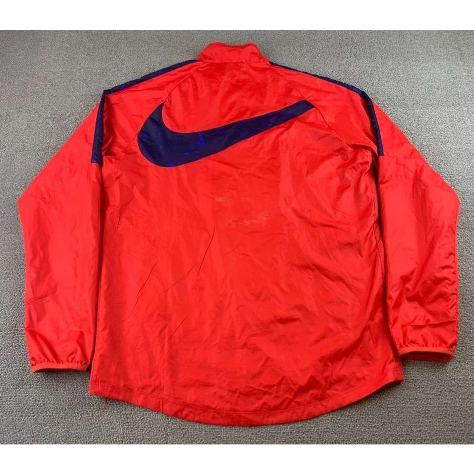 Nike Soccer Jacket Men's M Red Full Zip Mesh Lined Team USA Crest Logo Swoosh