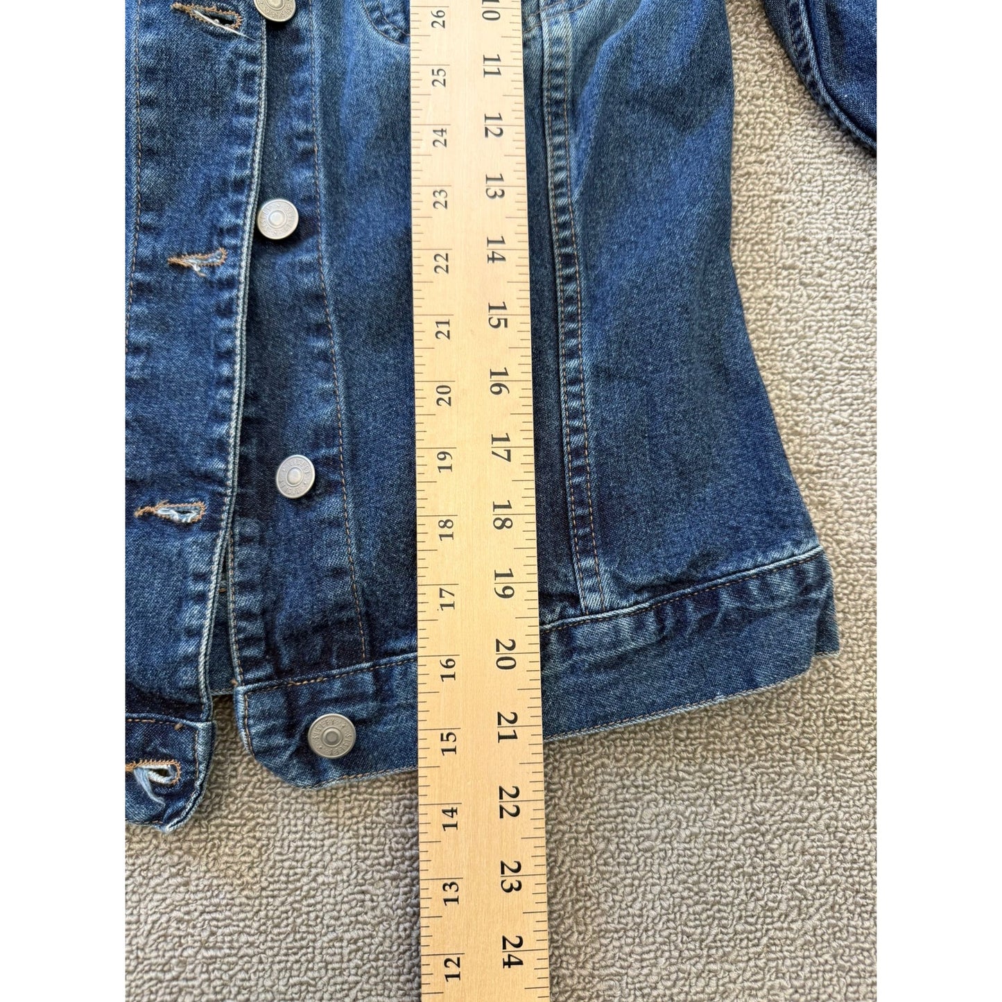 Sisley Blue Studded Denim Jean Jacket Women XS