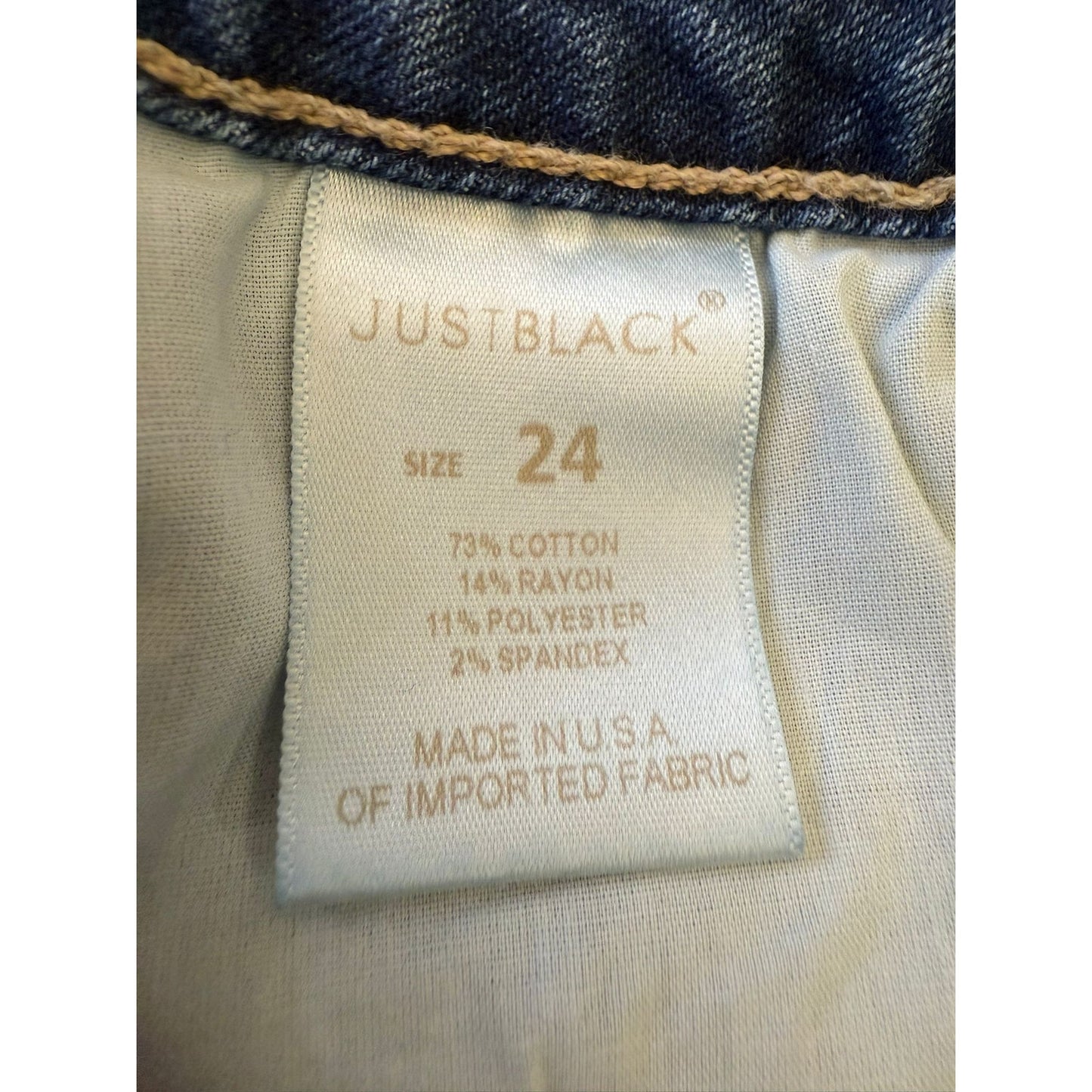 JUSTBLACK Female Light Dark Wash Denim Jeans Size 24 Raw Hem Straight Leg