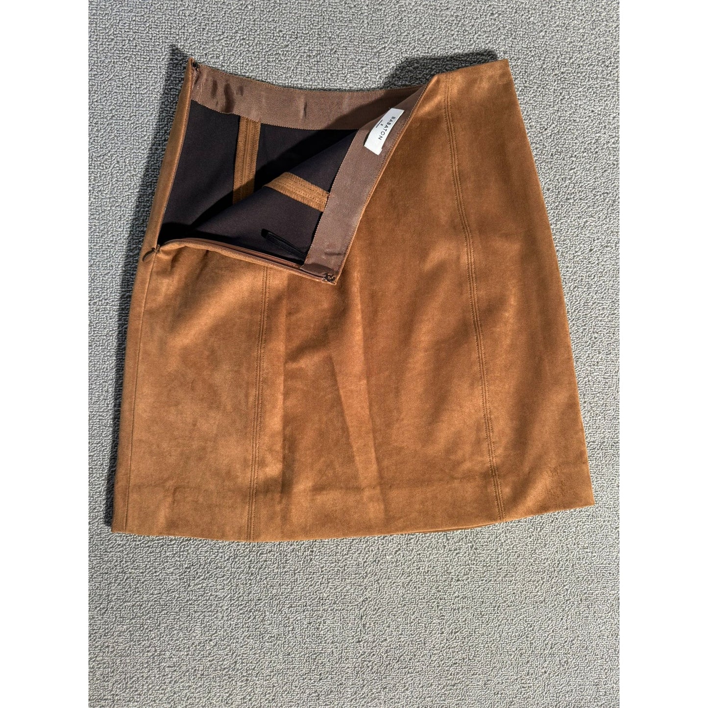 Babaton Women’s 2  Brown Suede A‑line Skirt Fall Western