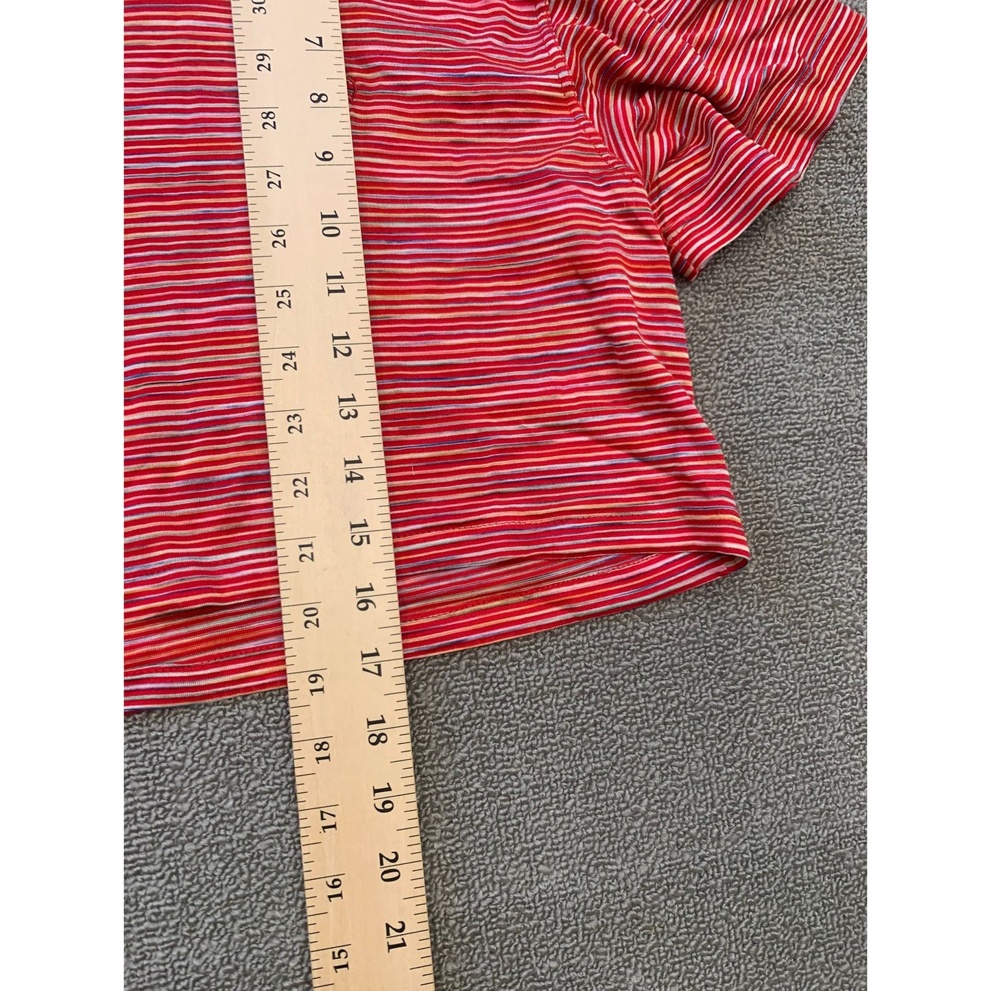 Missoni Sport Women M Red Striped Crop Top T-Shirt