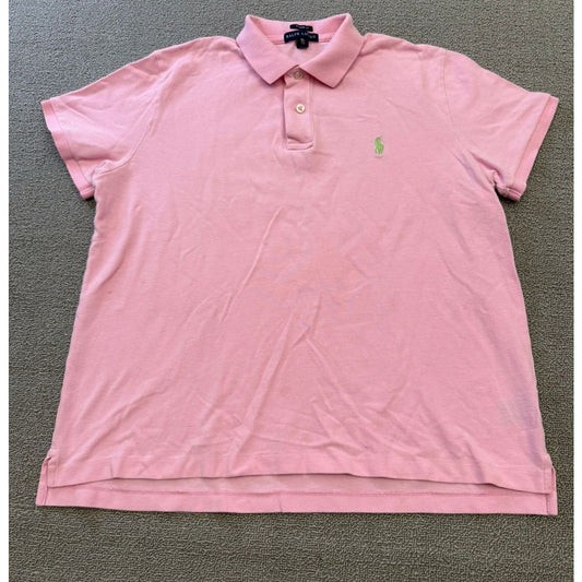 Ralph Lauren XL Pink Polo Shirt Rugby Short Sleeve Collared