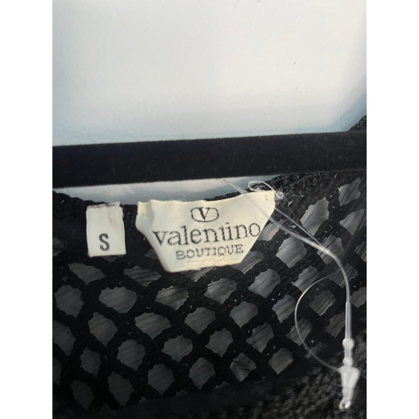 Valentino Boutique Rhinestone Tank Top Women S Black Fishnet Knit Sleeveless
