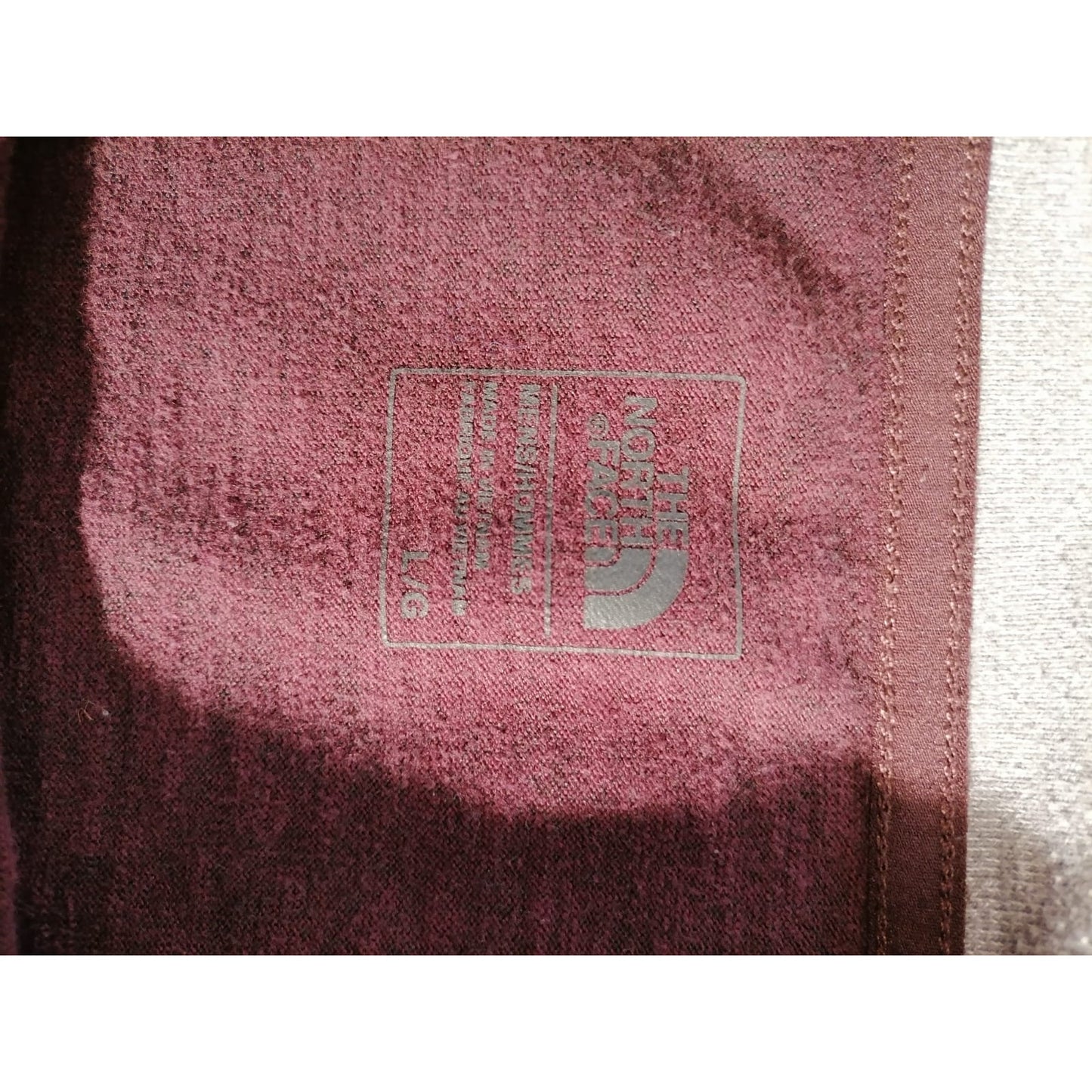 The North Face Large Female Maroon Grey Raglan Long Sleeve Casual T-Shirt Top