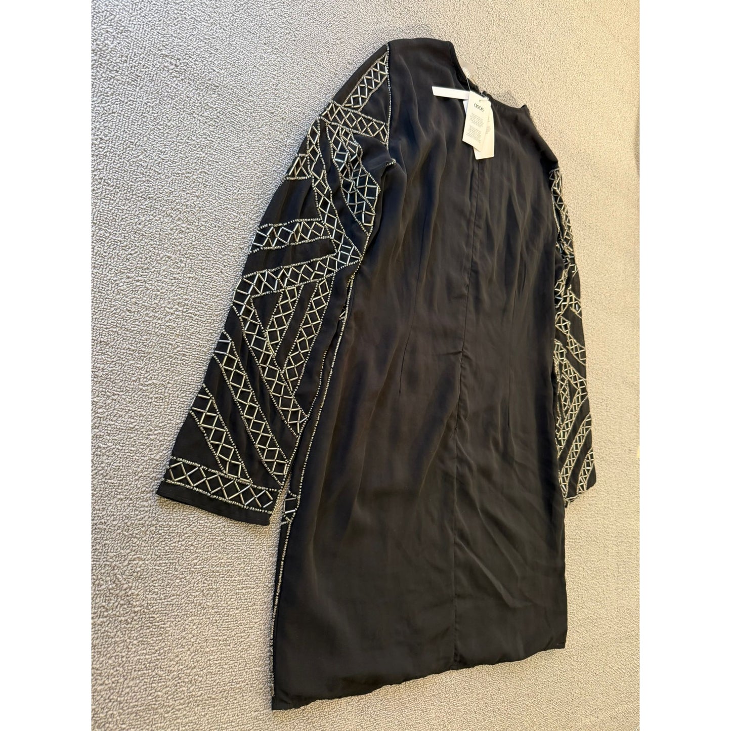 ASOS Womens Black Embellished Mini Dress US 14 NWT