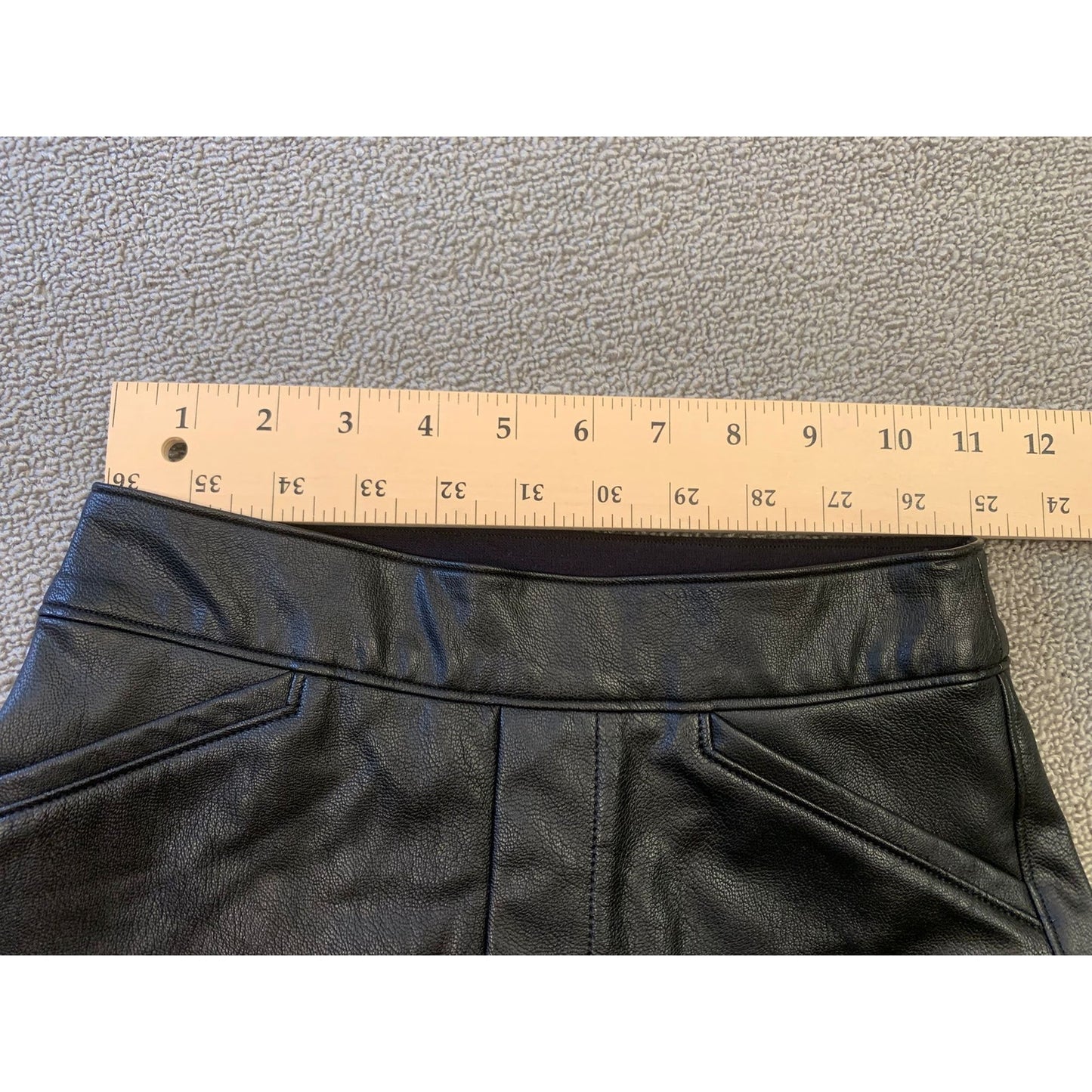 Spanx Women XS Black Faux Leather Flare Leggings