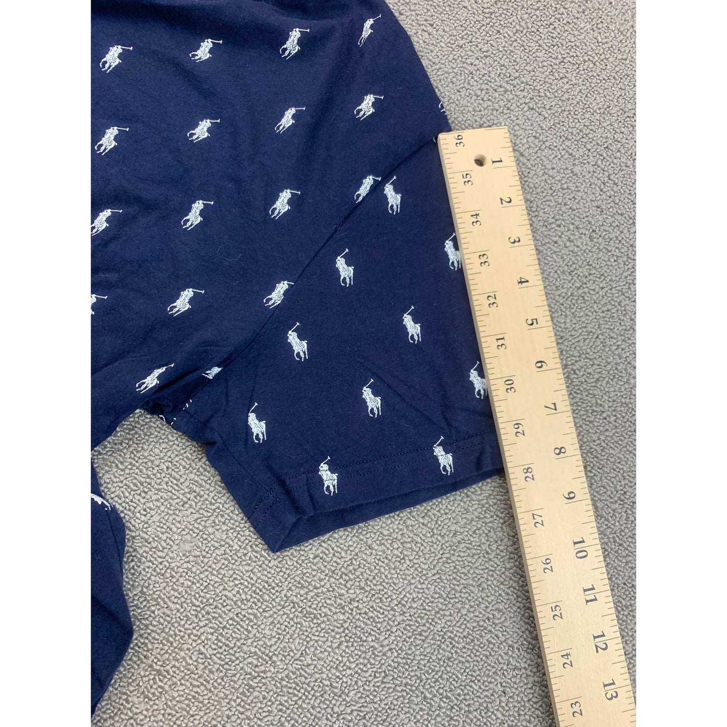 Polo Ralph Lauren Men's Medium Navy All Over Print Crewneck T-Shirt