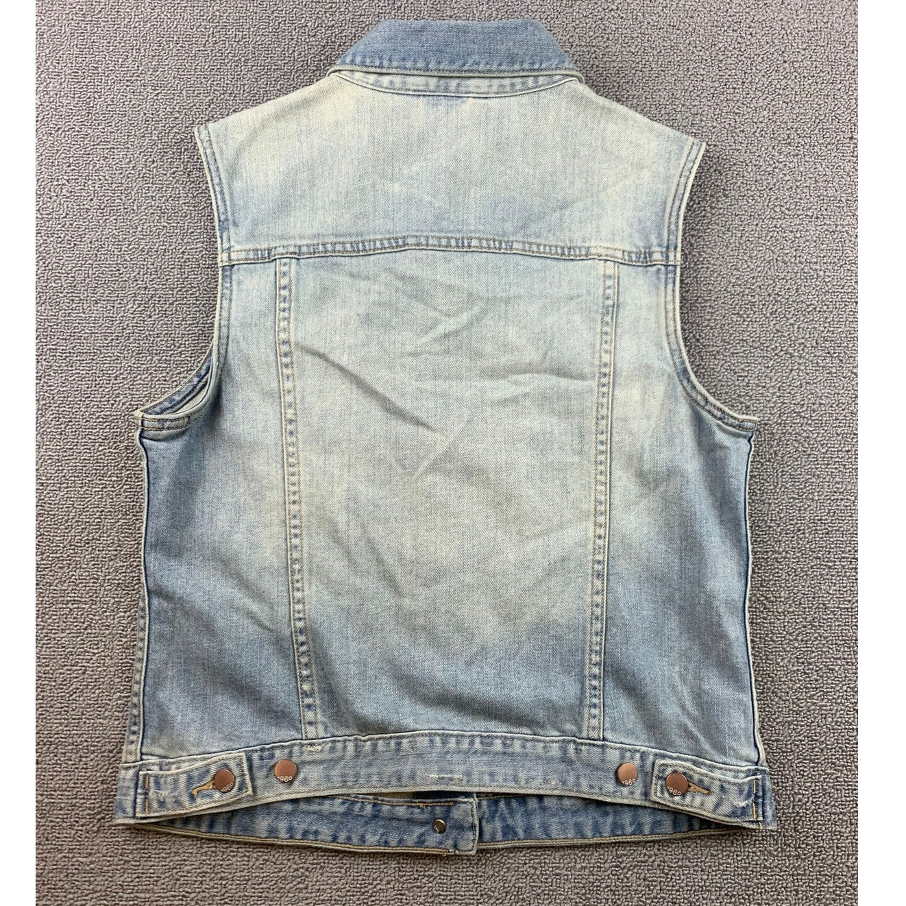 Y2K Gap 1969 Jean Vest Women's Medium Blue Trucker Collared Denim Washed