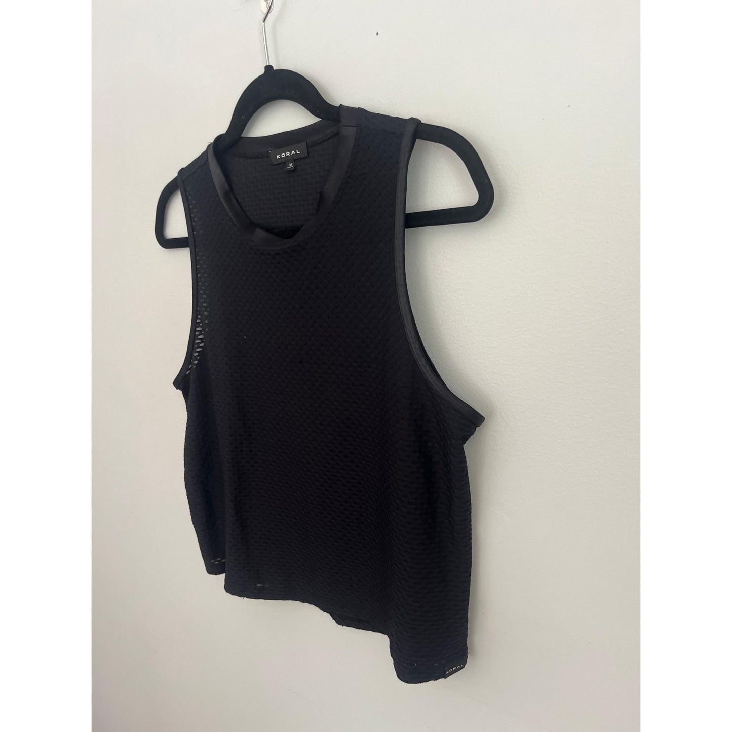 Koral Mesh Tank Top Women M Black Sheer Sleeveless Activewear