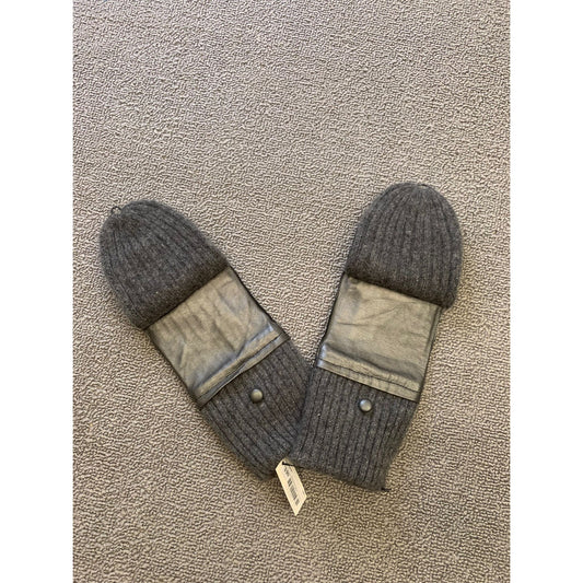 Carolina Amato Women's M/L Gray Convertible Cashmere Wool Blend Mittens NWT