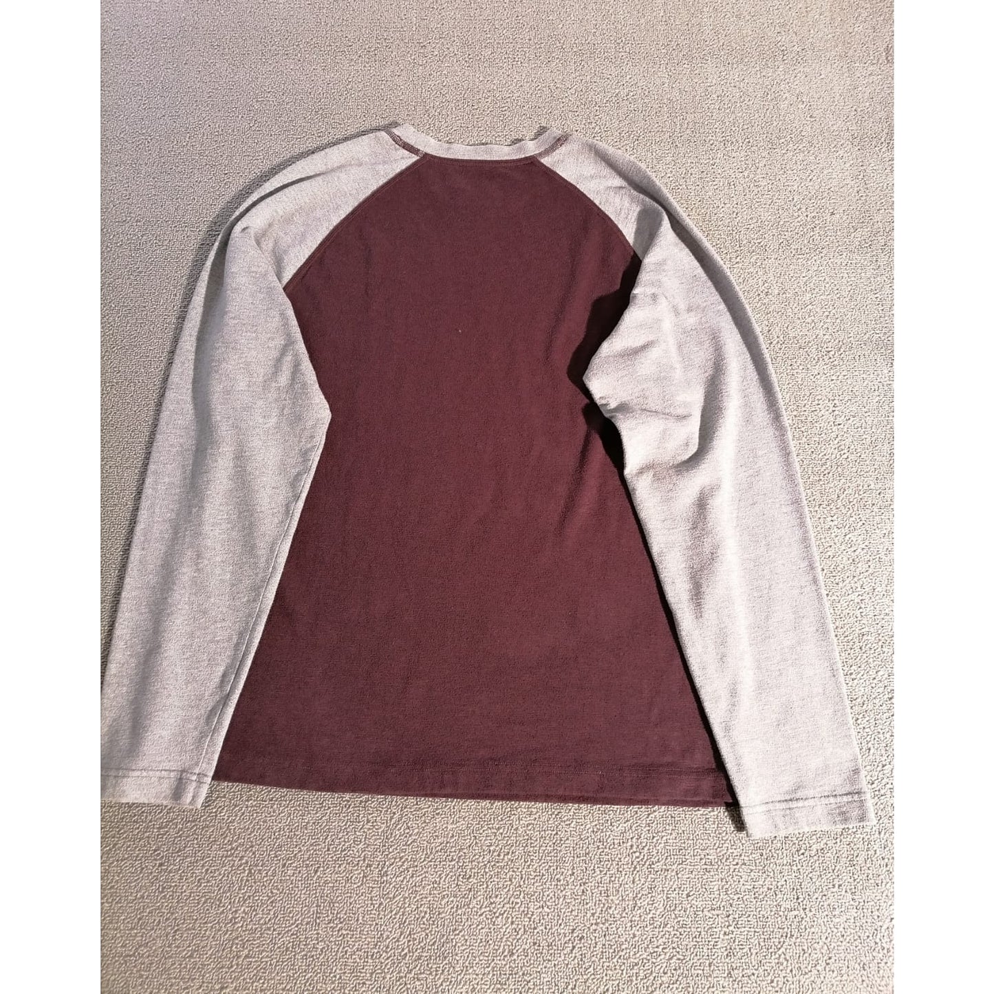 The North Face Large Female Maroon Grey Raglan Long Sleeve Casual T-Shirt Top