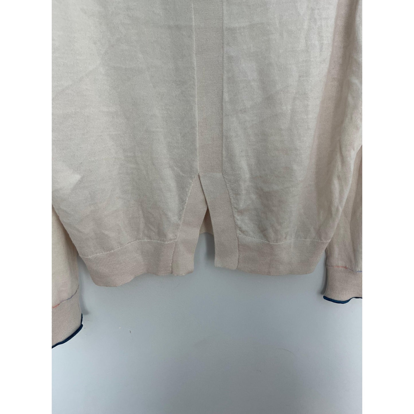 Zadig Voltaire Logo Sleeve Sweater Women XS Merino Wool Beige Pullover
