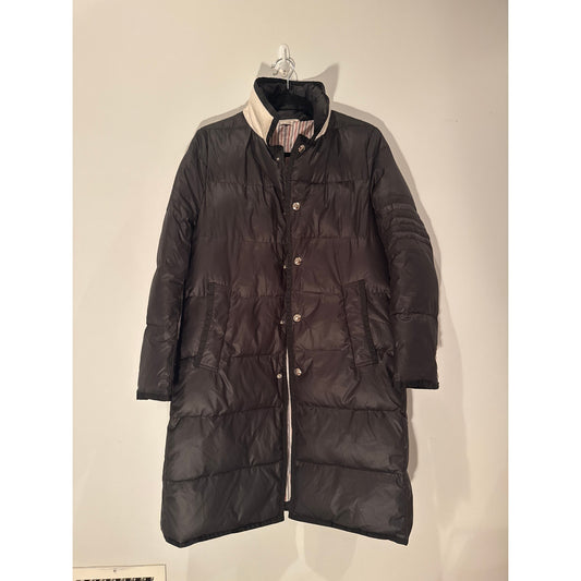 Thom Browne Long Down Puffer Coat - Size 2 - Black with Signature Striped Lining