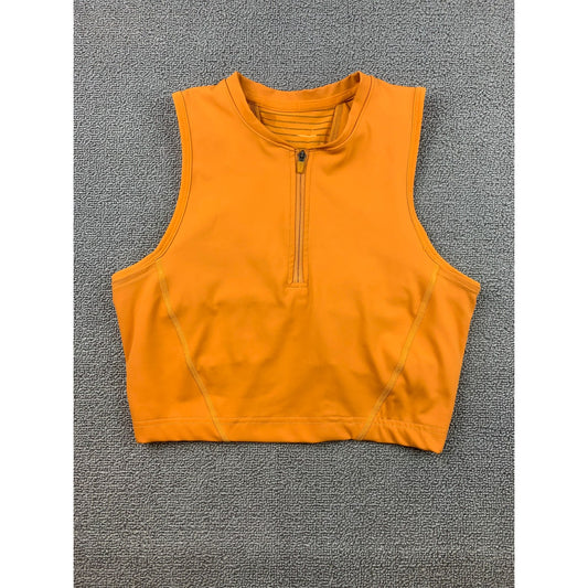 Nike Pro Dri-FIT Women’s S Orange Sleeveless Training Top 1/2 Zip Athletic Tank