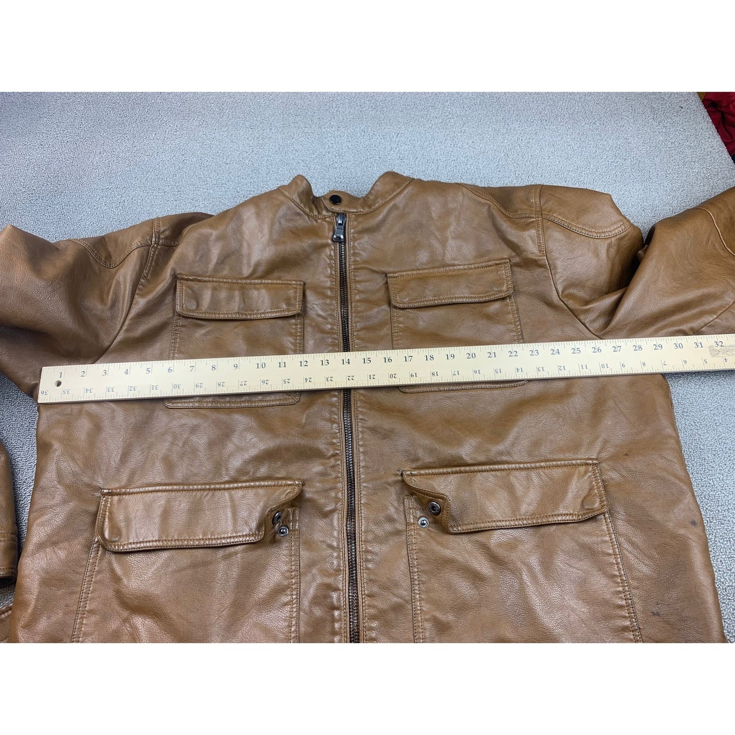 Paulo Solari Men's 5XL Brown Leather Jacket Quilted Lined