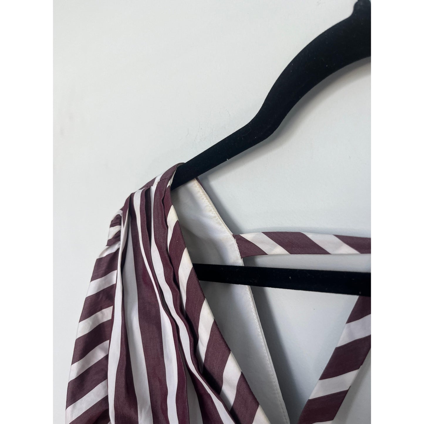 Johanna Ortiz Tie Back Blouse Women 0 Ruffle Sleeve Stripe Floral