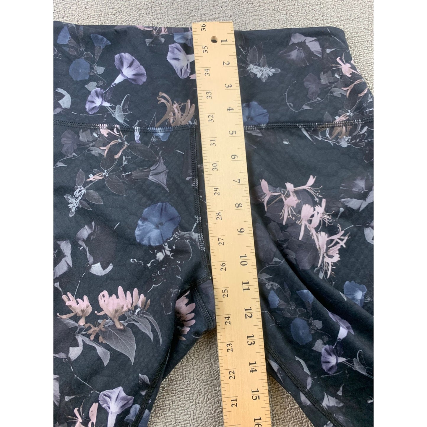 RBX Leggings Women L High Rise Floral Print Black Stretch Athleisure Vietnam