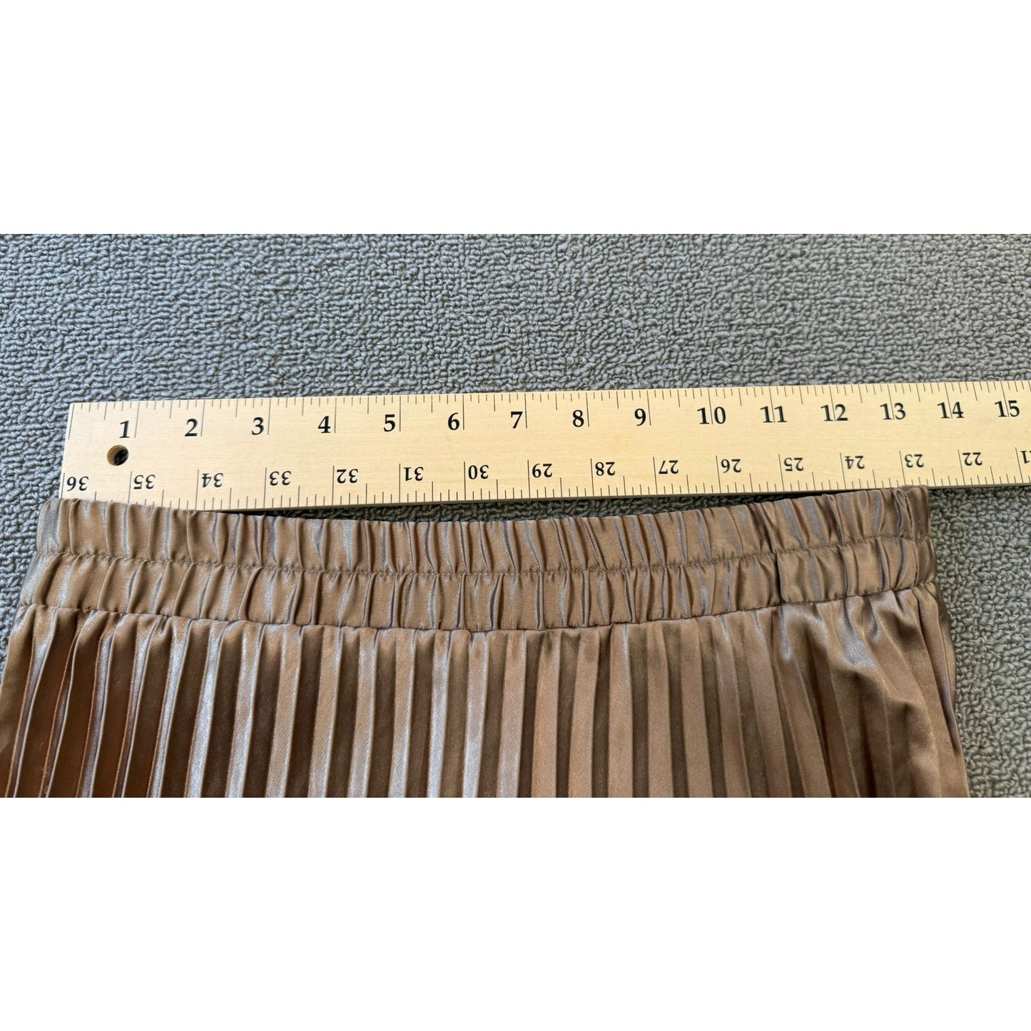 Merci Italia Women Small Pleated Midi Skirt Bronze Shimmer Flowy