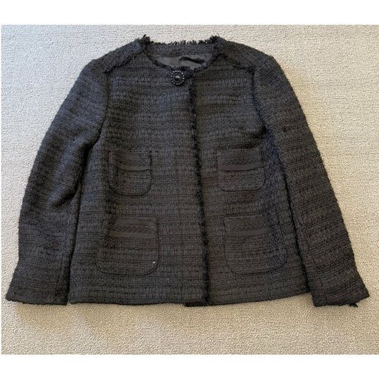Zara Basic Collection Women's Size Small Black Tweed Jacket