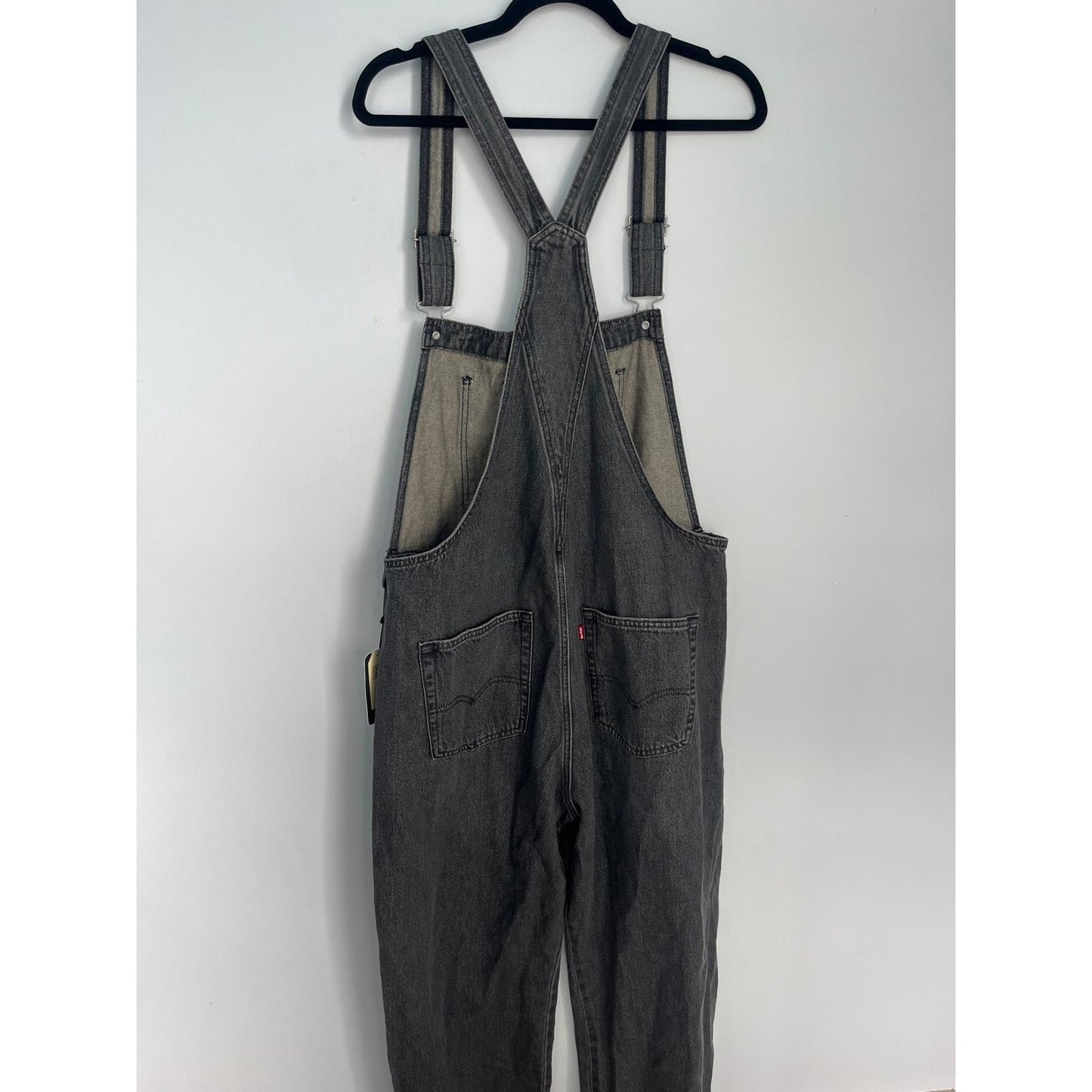 Levis Premium Overalls Men Large Black Denim Adjustable Straps Workwear NWT
