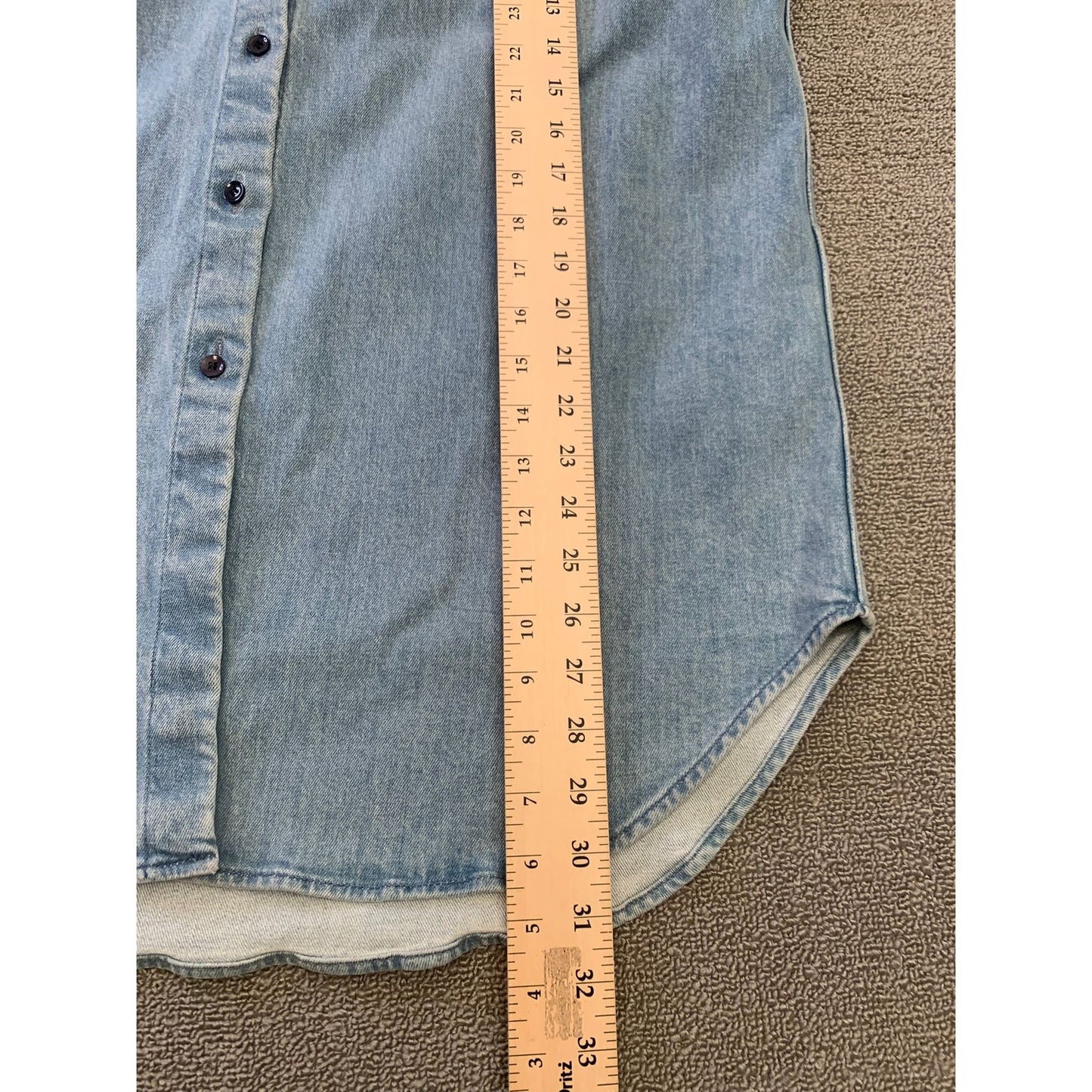 Another Tomorrow Women's Large Light Blue Italian Denim Shirt