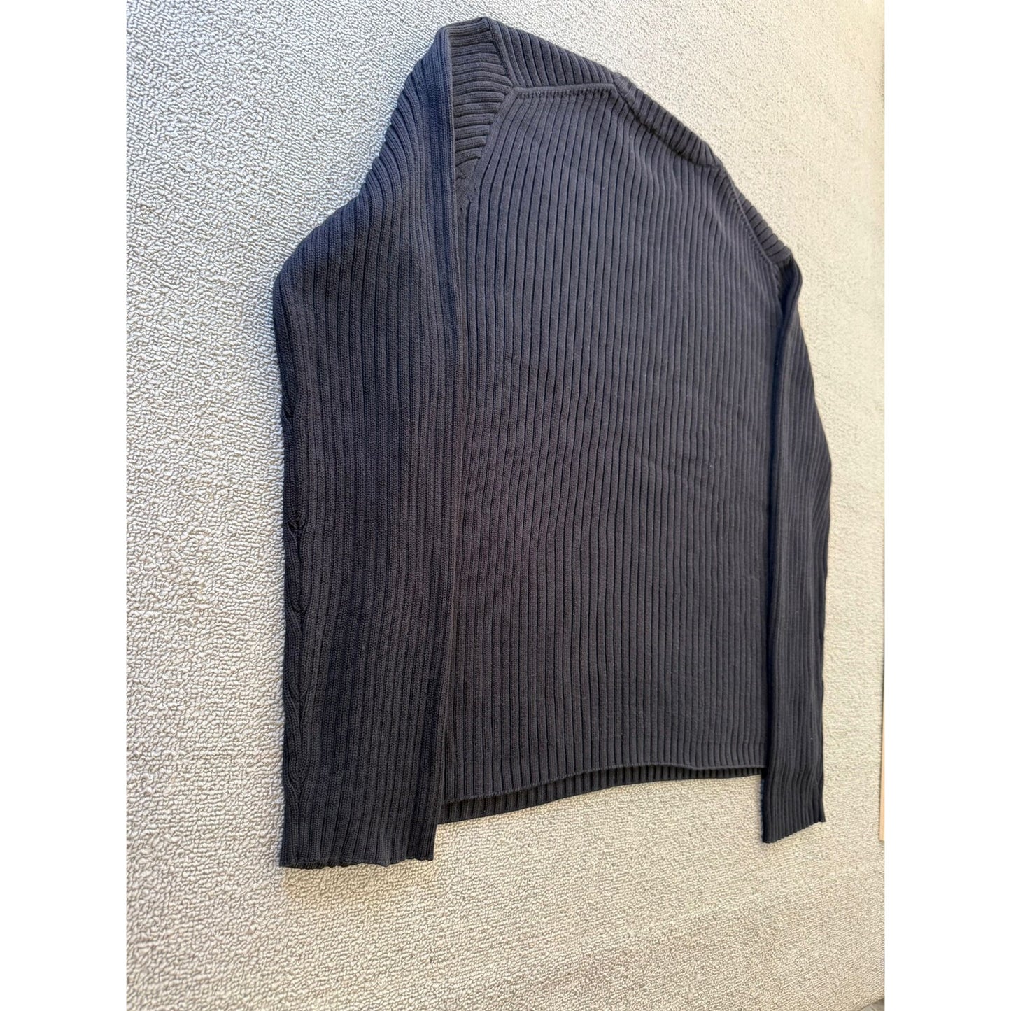 J.Crew Men’s Size L Black Ribbed Knit Cotton Sweater