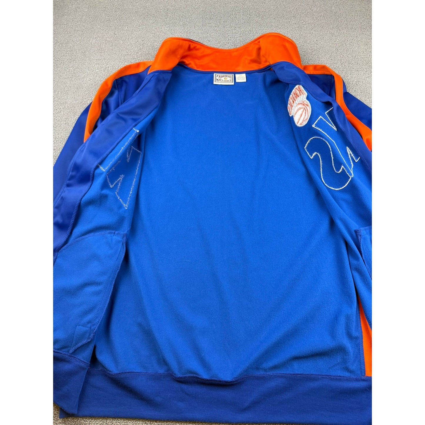 NBA Hardwood Classics Men's XL Blue Orange Knicks Track Jacket Full Zip