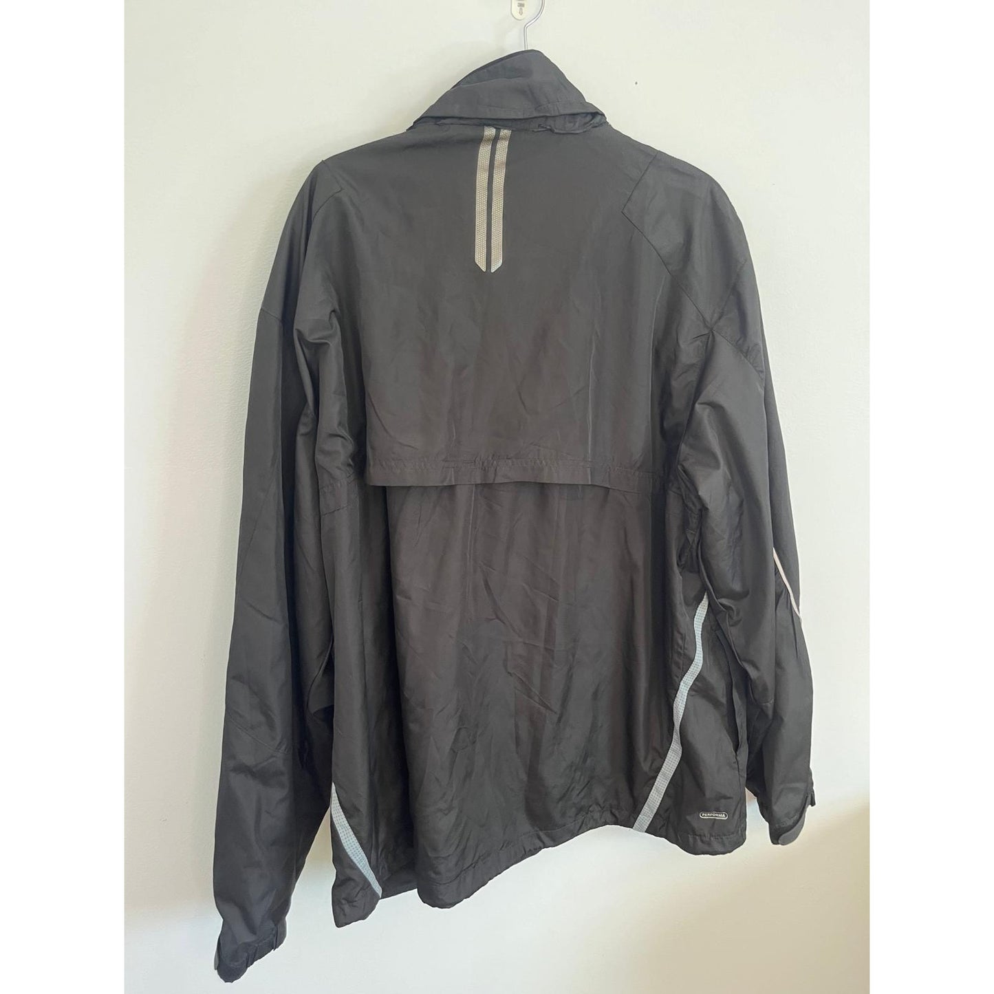 Fila Windbreaker Jacket Men XXXL Black Gray Mesh Lining Zip Front Logo