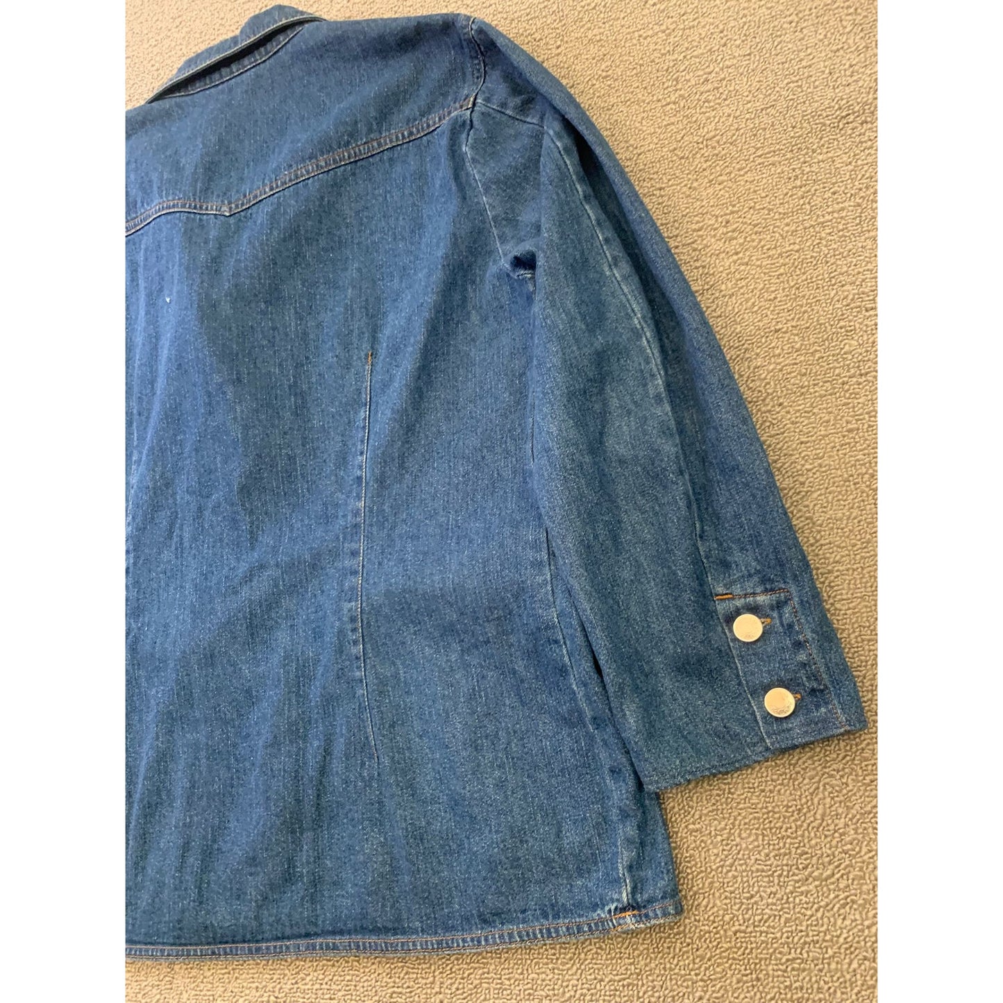 Denim & Co. Women's Small Blue Jean Blazer Jacket