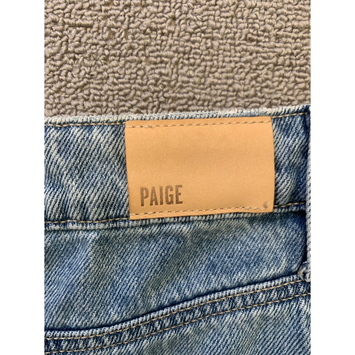 Paige Women 25 Blue Distressed Raw Hem Denim Mini Skirt