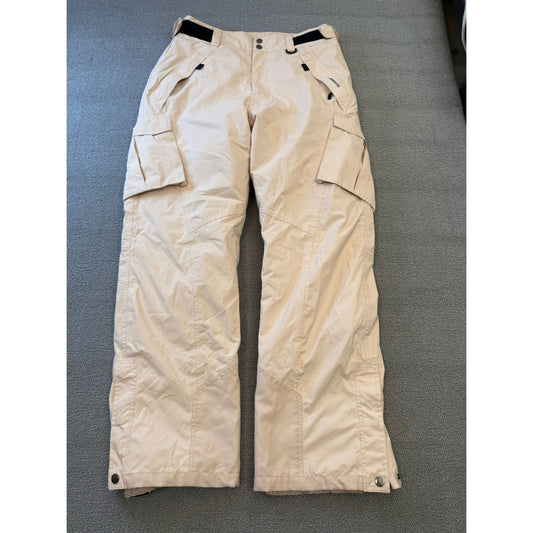 WULFUL Men's Large Snow Ski Pants Cargo White Insulated Winter Outdoor Trousers