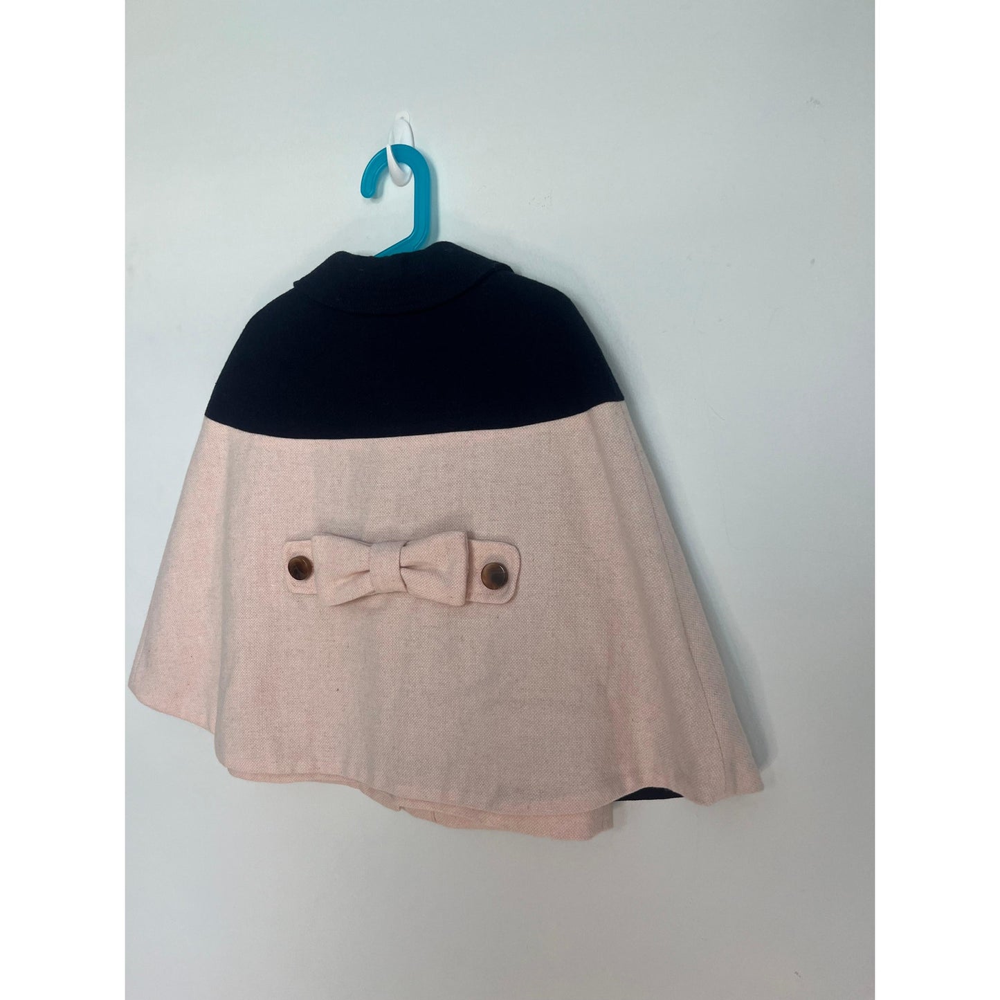 Hucklebones London Girls Cape Coat 6Y Pink Navy Wool Blend NWT Winter Outerwear