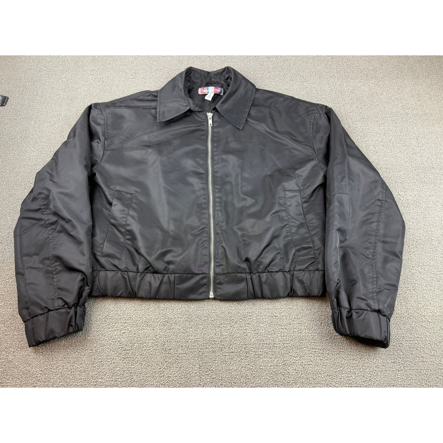 Urban Outfitters Women's Small Kyle Black Cropped Bomber Jacket Full Zip