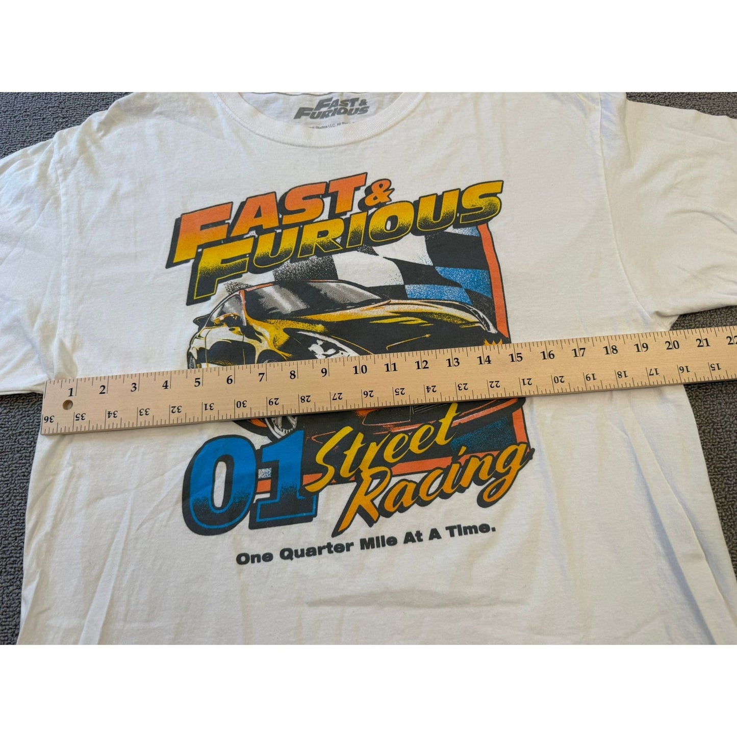 Fast & Furious 01 White Street Racing Graphic T-Shirt Men Large