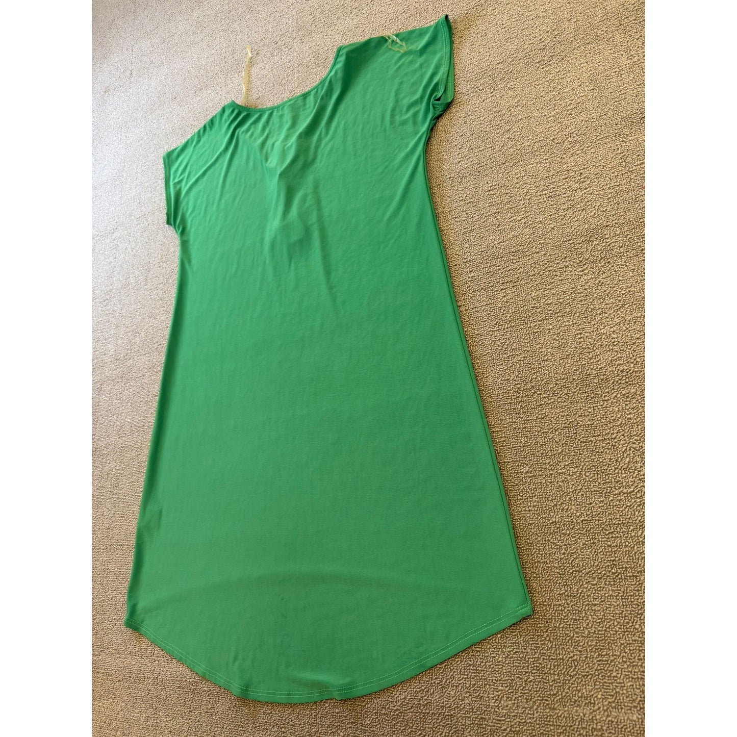 DB Established 1962 Woman 8 Green V-Neck Mini Dress Gold Zipper
