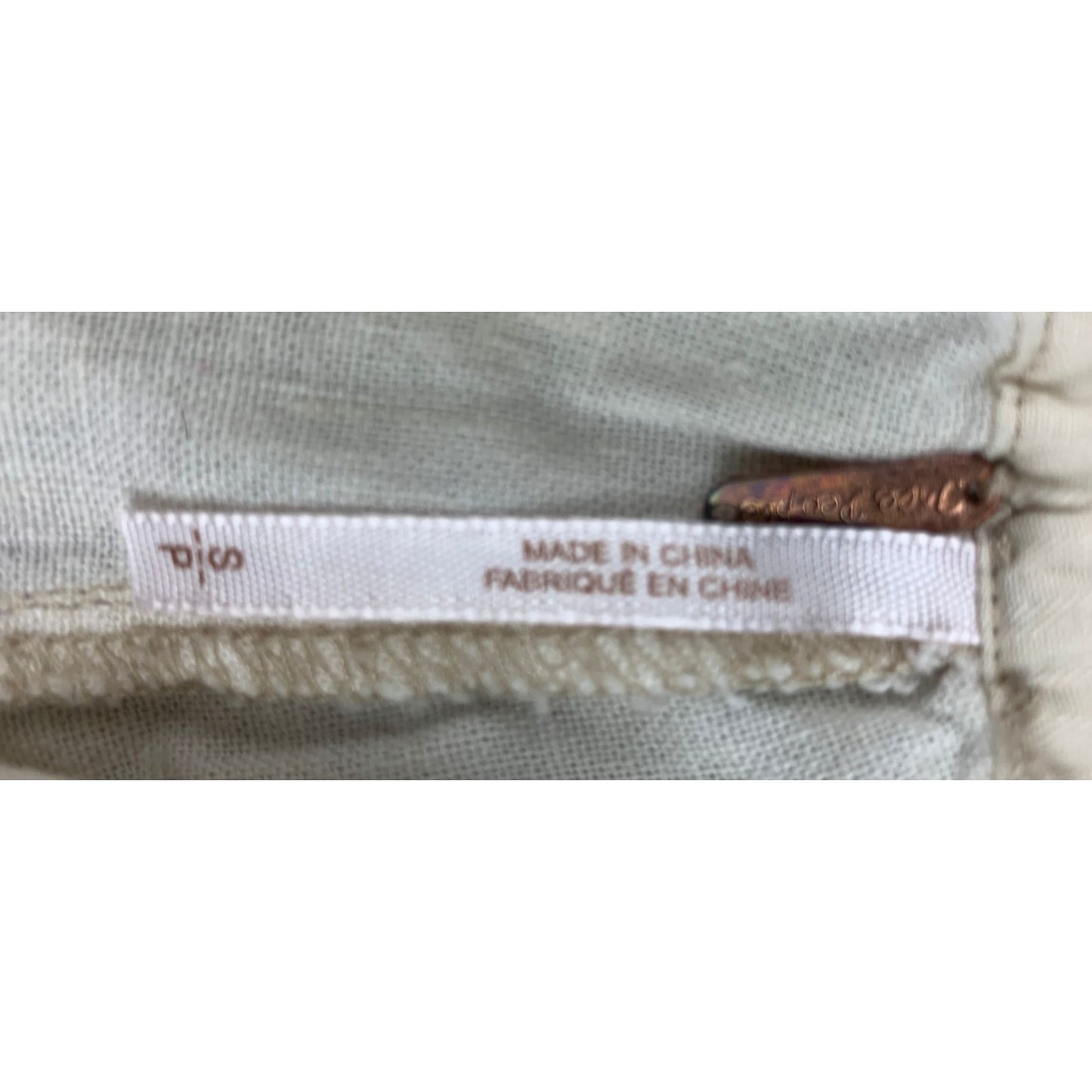 FREE PEOPLE Women's Small White Paperbag Cropped Waist Chino Pants Jeans