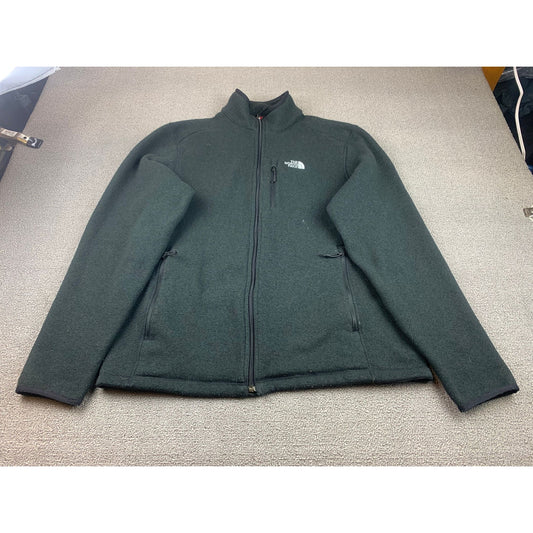 The North Face Men L Dark Green Midweight Full-Zip Fleece Jacket