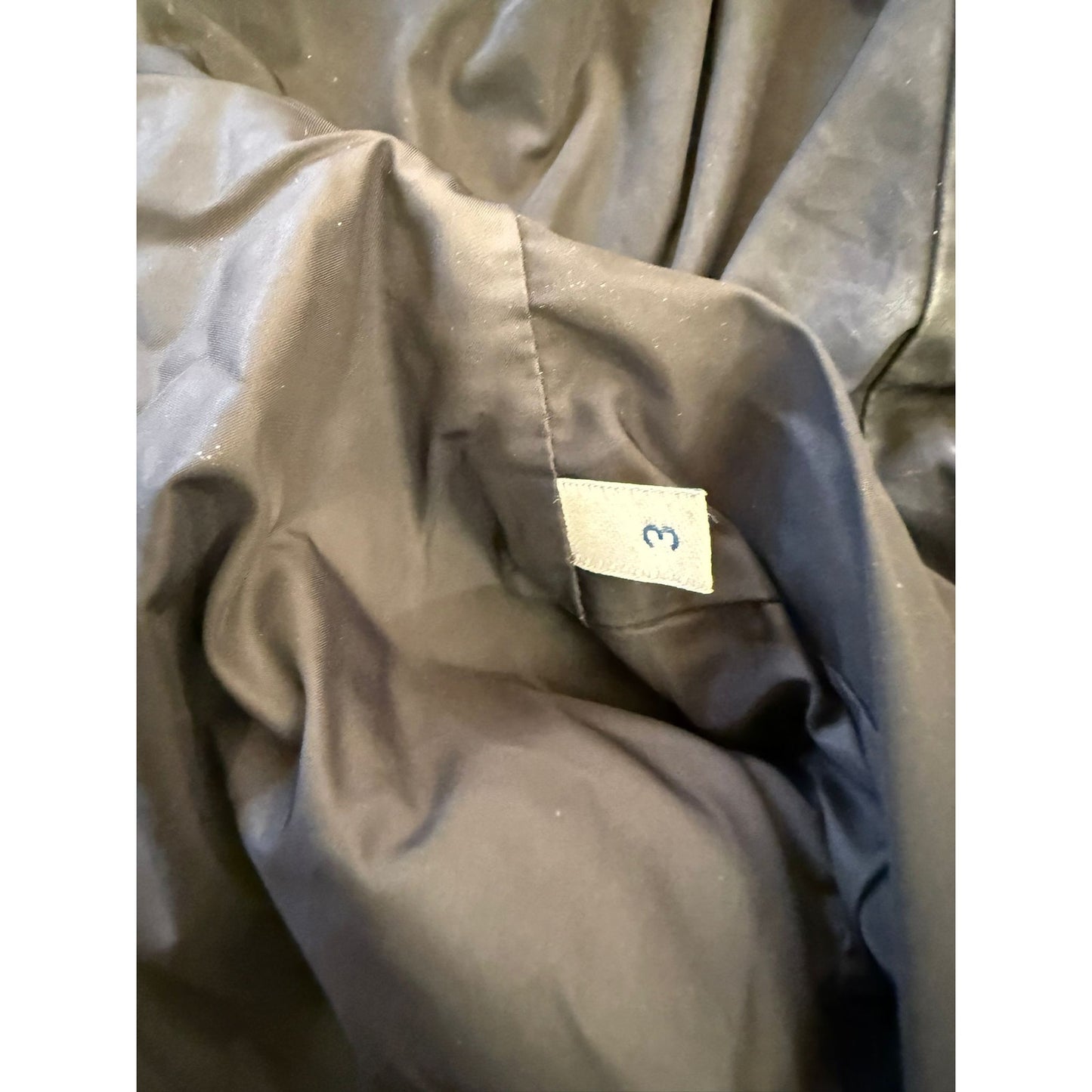 Moncler Size 3 Hooded Full Zip Jacket Black Rain Coat
