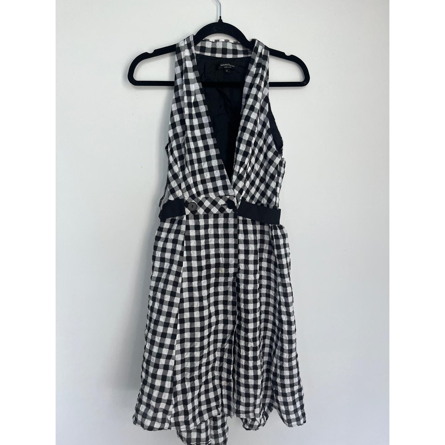 Nanette Lepore Dress Women 4 Gingham Sleeveless Fit And Flare Checkered