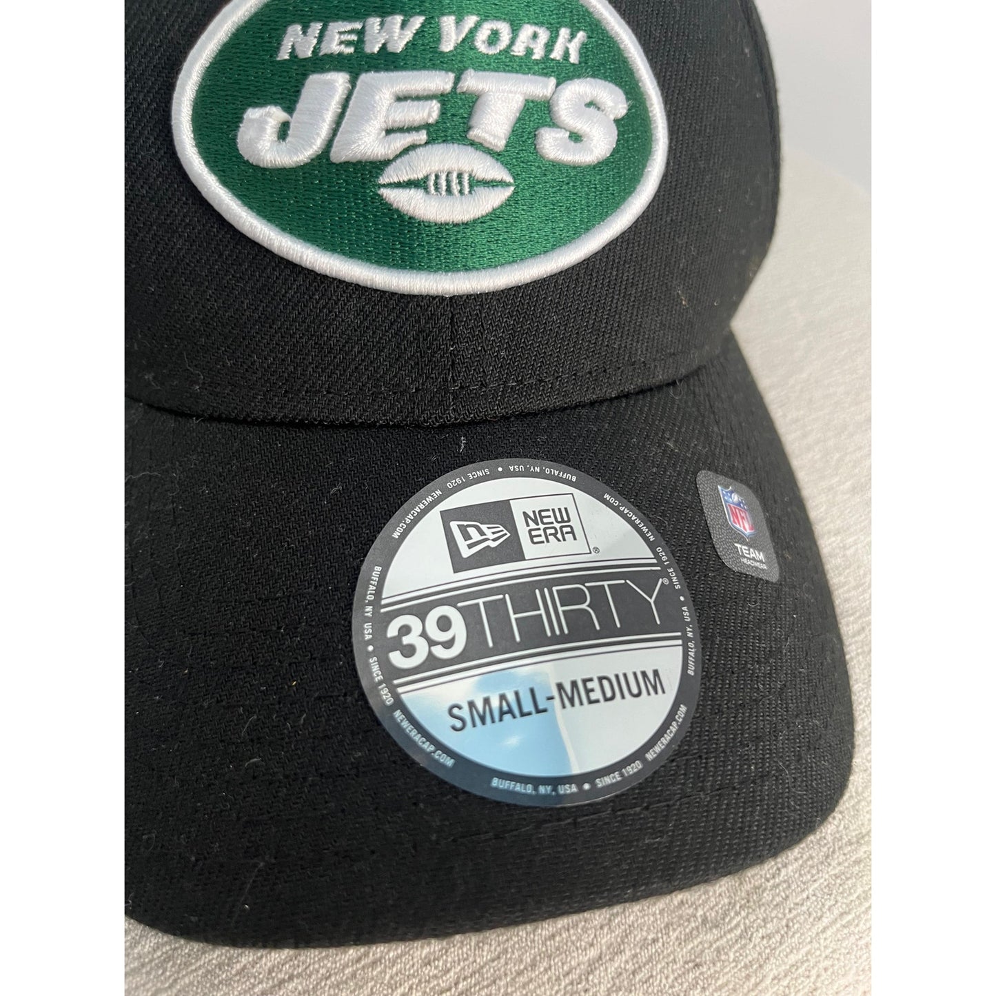 New Era New York Jets Hat Men S-M NFL 39Thirty Stretch Fit Black Cap