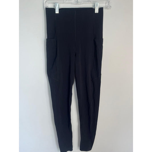 Sweaty Betty Power Leggings Women 6 Black Full Length Pockets High Rise